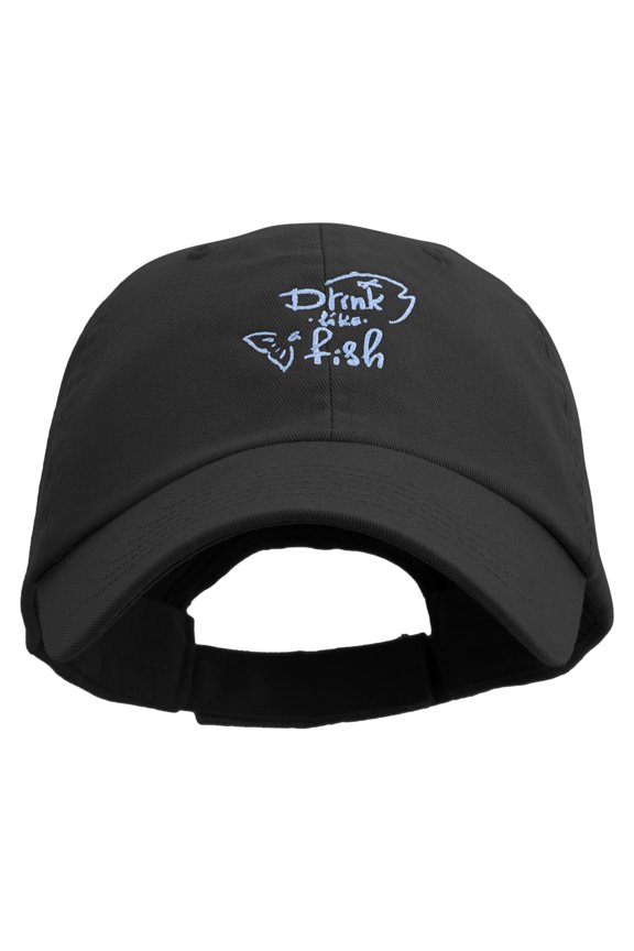 Drink Like A Fish Embroidered Low Profile Washed Cap - Black OSFM
