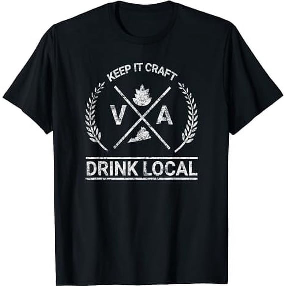 Drink Local Virginia Vintage Craft Beer Brewing T-Shirt
