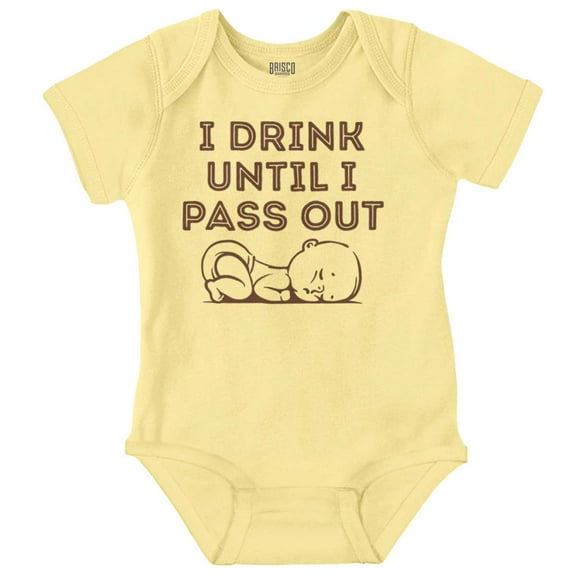 Drink Milk Pass Out Babies Adorable Romper Boys or Girls Infant Baby Brisco Brands 12M