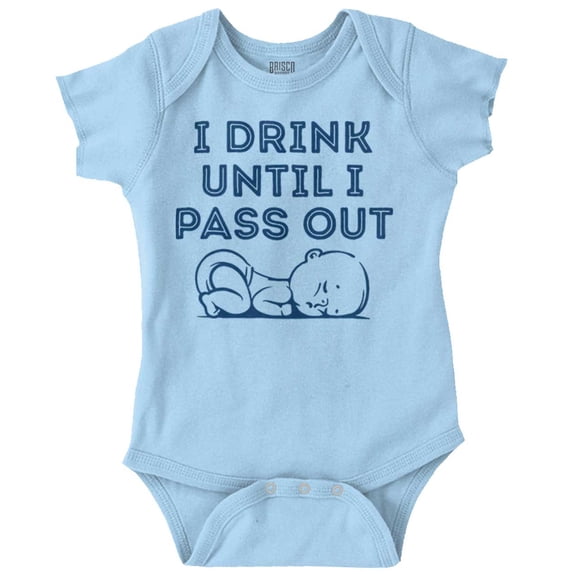 Drink Milk Pass Out Babies Adorable Romper Boys or Girls Infant Baby Brisco Brands 18M