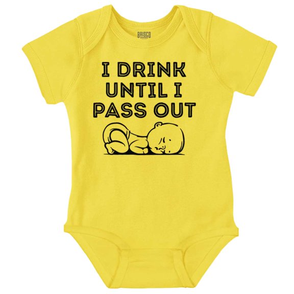 Drink Milk Pass Out Babies Adorable Romper Boys or Girls Infant Baby Brisco Brands 18M