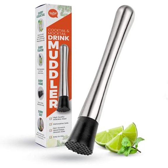Drink Muddler for Cocktails, 8 Inch Old Fashioned/Mint Julep/Mojito Muddler, Stainless Steel Bartending, Kitchen Muddler Tool$$Home Decor, Kitchen, & Other