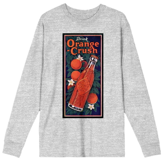 Drink Orange Crush Men's Athletic Heather Gray Long Sleeve Shirt-3XL