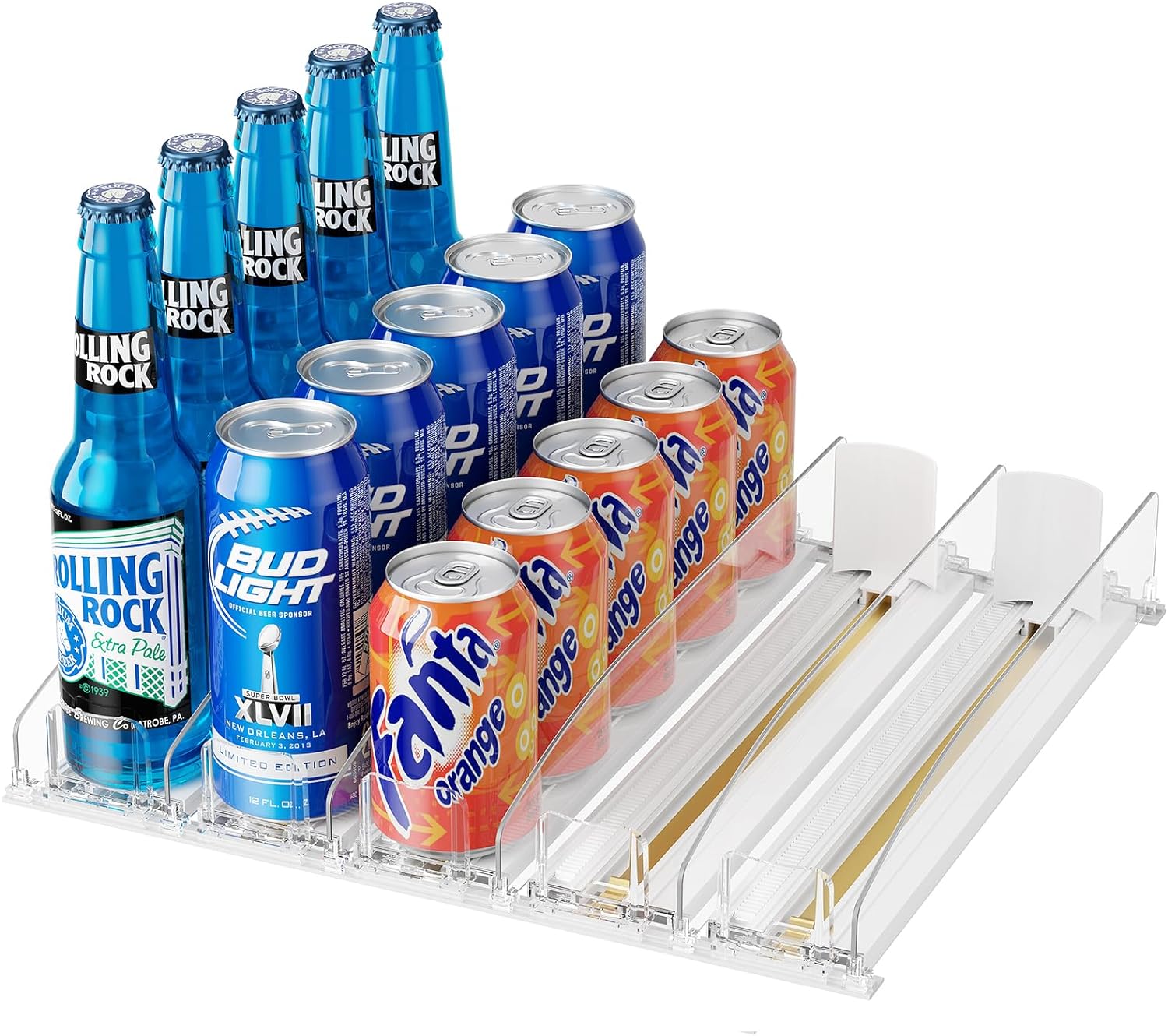 Home Basics Large Fridge Bin Soda Can Holder Refrigerator