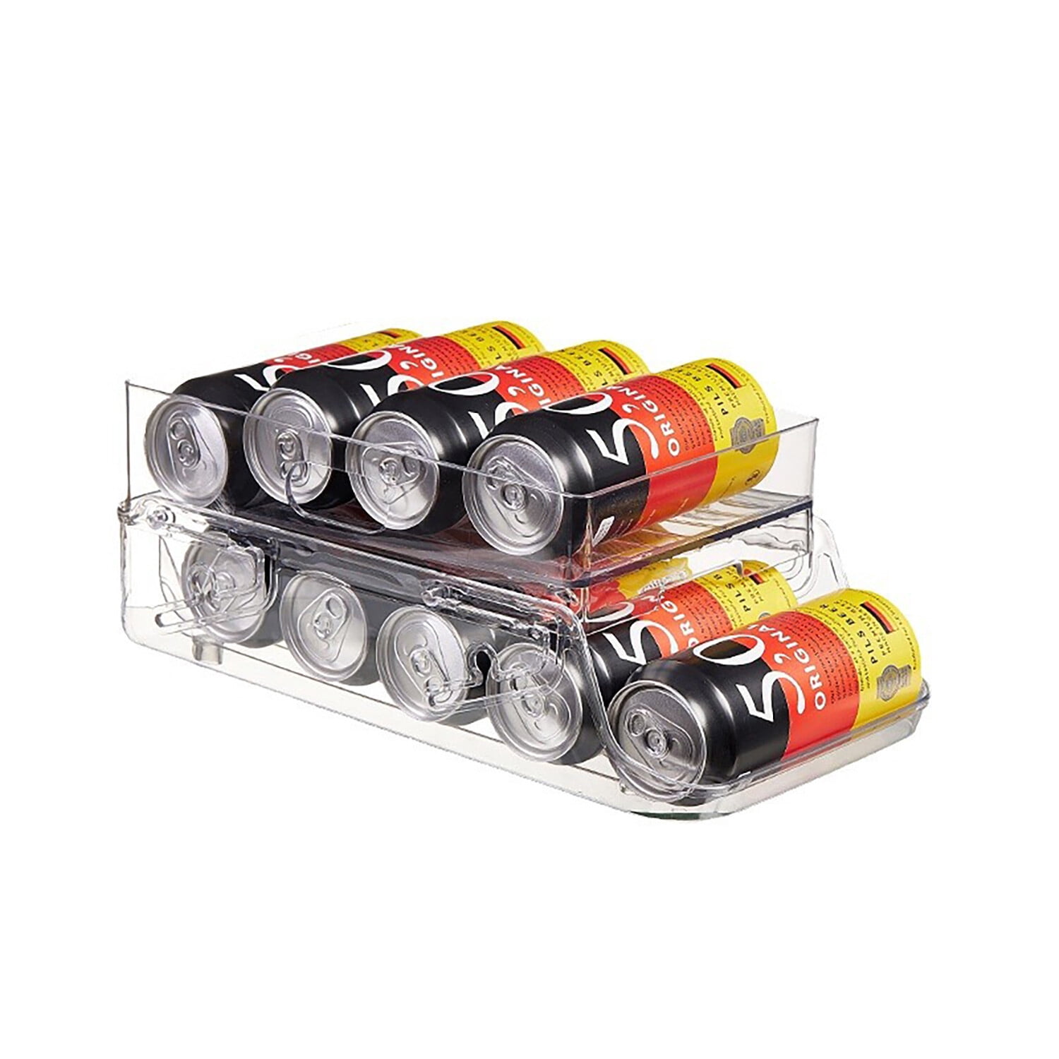 Cola Rack Fridge Drink Organizer for Fridge,Double layer automatic rolling storage rack ...