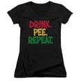 thumbnail image 1 of - Drink, Pee, Repeat - Juniors Cap Sleeve V-Neck Shirt - Small, 1 of 2