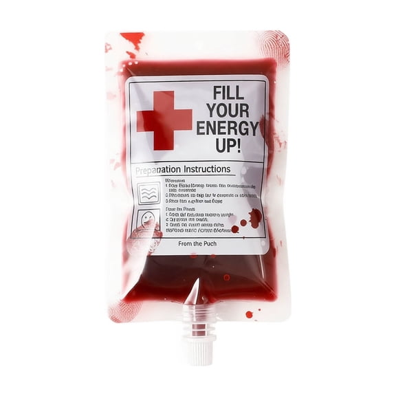 Drink Pouches Themed Iv Fluid Bag Design 10 Pack Spooky Reusable Pouches for Halloween Party Events