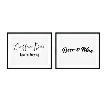 Drink Serving Signs 11 x 14" Wall Decor UNFRAMED Print (2 Pack)