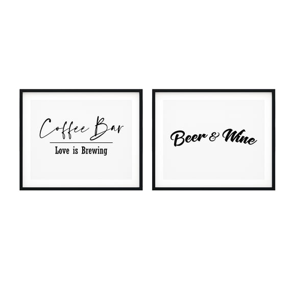 Drink Serving Signs 11 x 14" Wall Decor UNFRAMED Print (2 Pack)