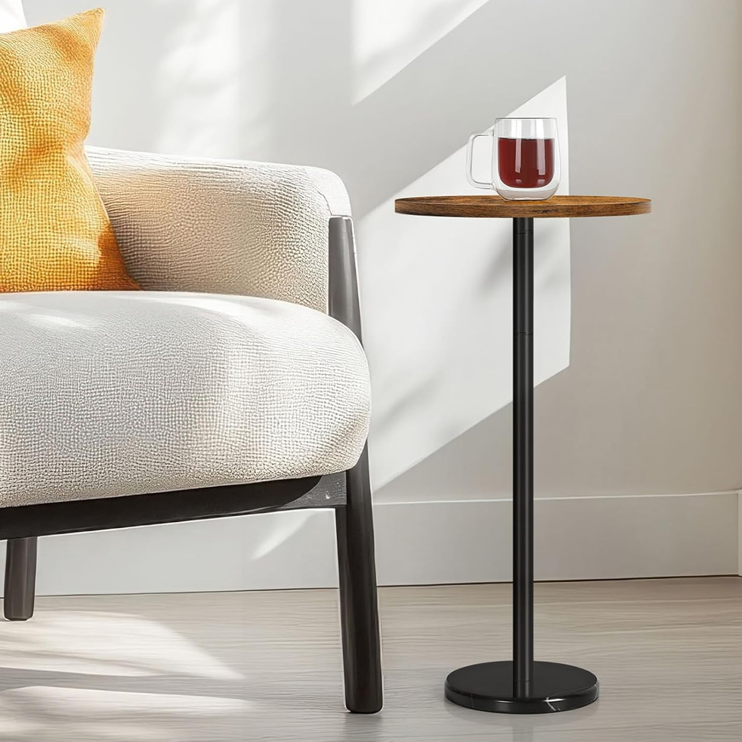 Drink Side Table Small Round Cocktail Table for Patio Outdoor Pedestal ...