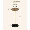 thumbnail image 1 of Drink Table, Round Side Table for Small Spaces, Pedestal End Table with Metal Base, Rustic Brown, 1 of 8
