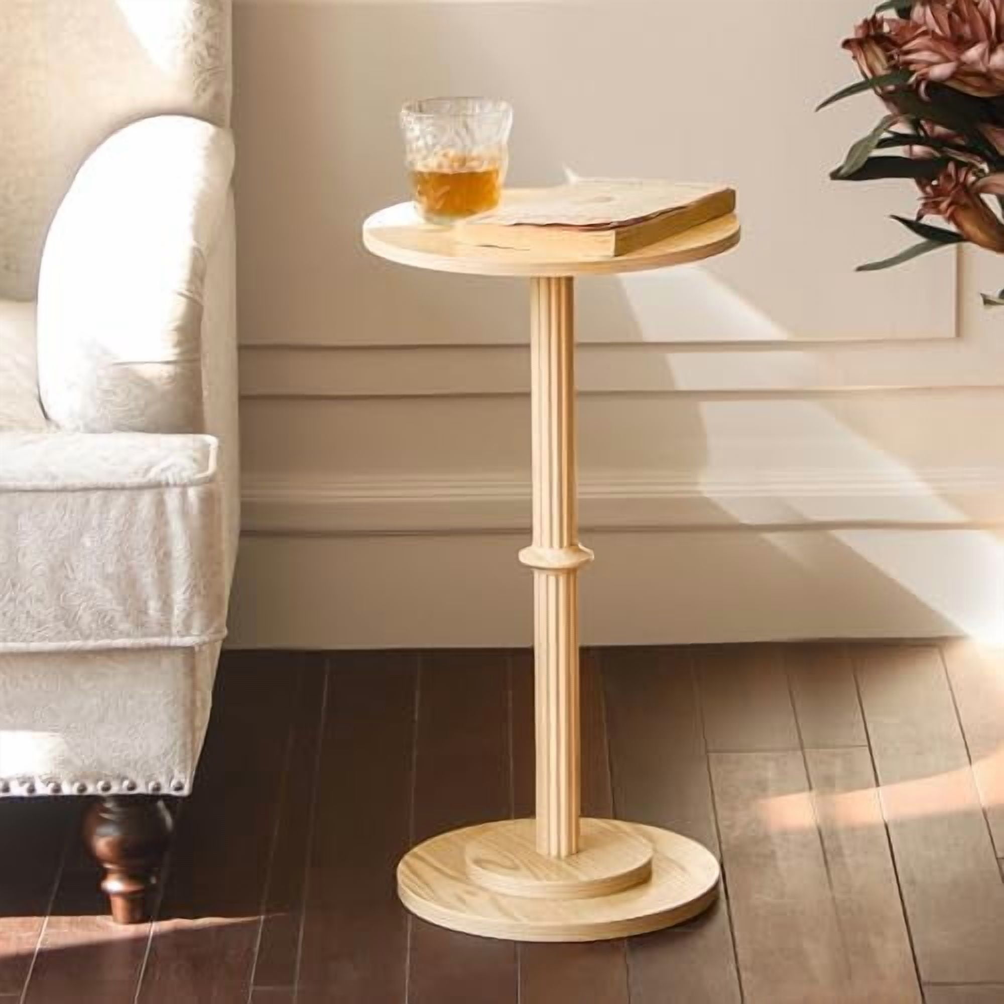 Drink Table, Small Side Table for Small Spaces, Modern Round End Table — free download