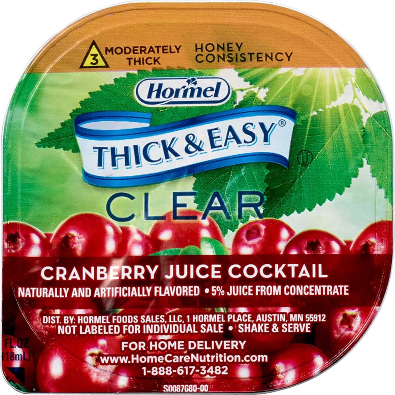 Drink Thick & Easy Cranberry Juice ( Consistency), 4 Fl Oz (Pack of 24