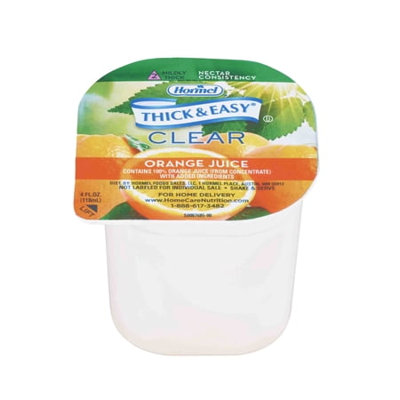 Drink Thick & Easy Orange Juice Nectar Consistency Portion Control Cups 24 Case 4 Ounce
