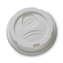 Drink-Thru Lid, Fits 8 oz Hot Cups, Plastic, White, 1,000/Carton | Bundle of 2