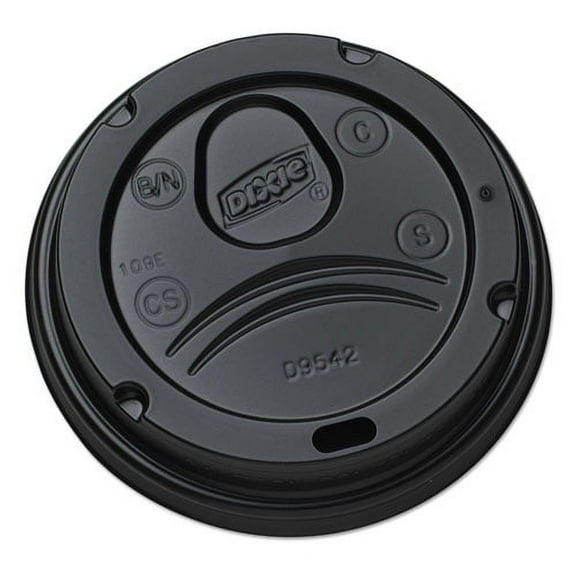 Drink-Thru Lids, Fits 10 Oz To 20 Oz Cups, Plastic, Black, 1,000/carton | Bundle of 10 Cartons