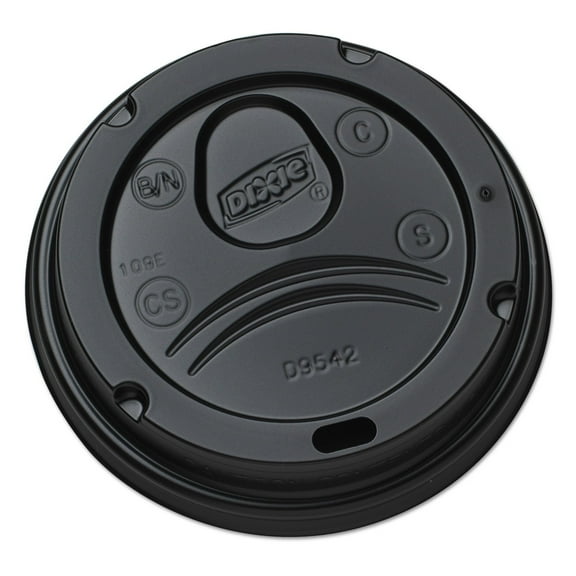 Drink-Thru Lids for 10-20 oz Cups, Plastic, Black CA2
