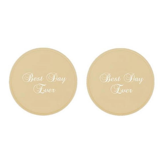 Drink Tops 5010 Best Day Ever Wedding Wine Glass Covers - Set of 2