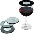 thumbnail image 1 of Drink Tops Ventilated Outdoor Drink Covers - Gently Suction to Glasses - Keep Bugs Out  - 4 Pack, Black and Grey, 1 of 7
