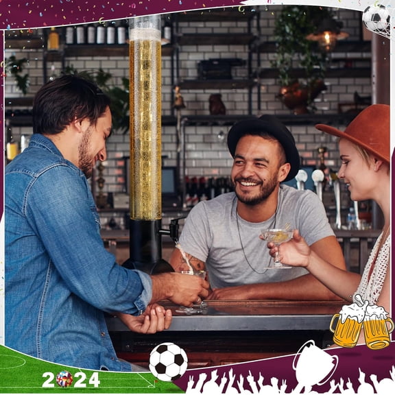 Drink Tower, 3L Mimosa Tower Dispenser With Ice Tube and Led Light, Tabletop Beer Dispenser 3.17 Qt./100oz, Ideal for Parties Bars Pubs Restaurants