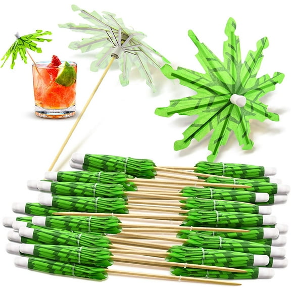 Drink Umbrellas Cocktail Picks Coconut Palm Tree Mini Paper Toothpicks Hawaiian Party 40 Pcs