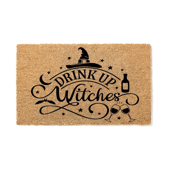 Drink Up Witches Door Mat | Funny Halloween Party Doormat | Welcome Mat | Halloween Decor | Funny Door Mat | Home Doormat | Halloween Mat