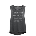 thumbnail image 1 of Drink Wine On Days That End With Y Women's Fashion Sleeveless Muscle Workout Yoga Tank Top Charcoal Grey X-Large, 1 of 3