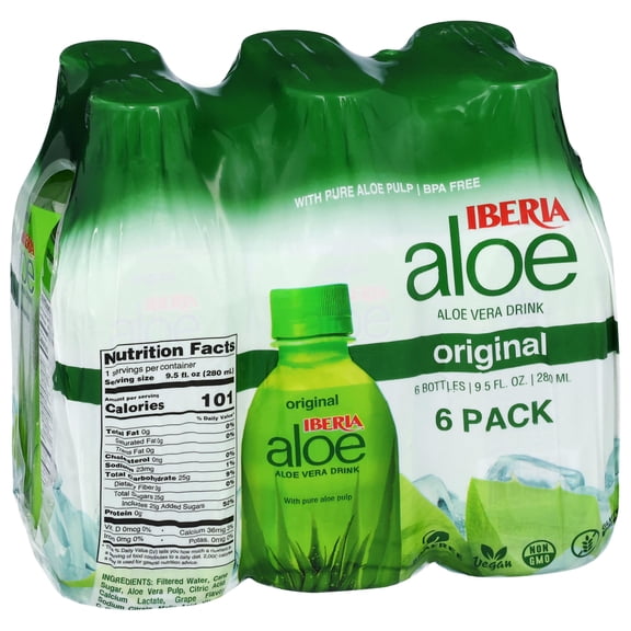 Drink With Pulp Original Pack Iberia Aloe Of 6 Vera Juice 9.5 Fl Oz