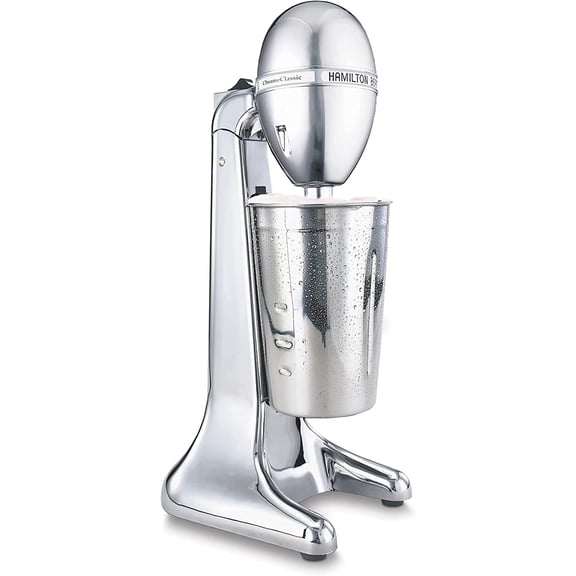 DrinkMaster Electric Drink Mixer, Retro Milkshake Maker & Milk Frother, 2 Speeds, Extra-Large 28 oz. Stainless Steel Cup, Classic Chrome