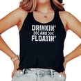 thumbnail image 1 of Drinkin' and Floatin' Tank Top for Women Sleeveless Summer Graphic Tee for Adults Black Tank Top XX-Large, 1 of 5