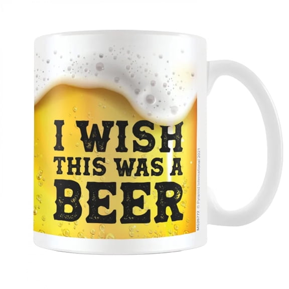 Drinking  11 oz I Wish this was Beer Ceramic Mug, Multi Color
