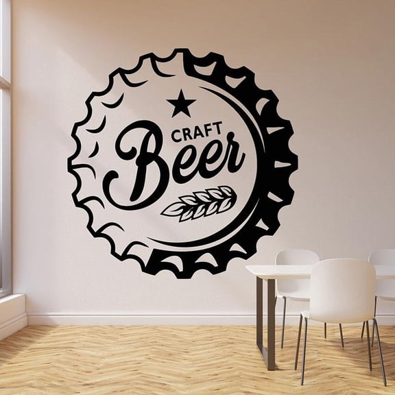 Drinking Alcohol Bar Pub Craft Beer Wall Sticker House Interior Decor Art Logo Door Window Vinyl Removable Wallpaper Poster 42x42cm