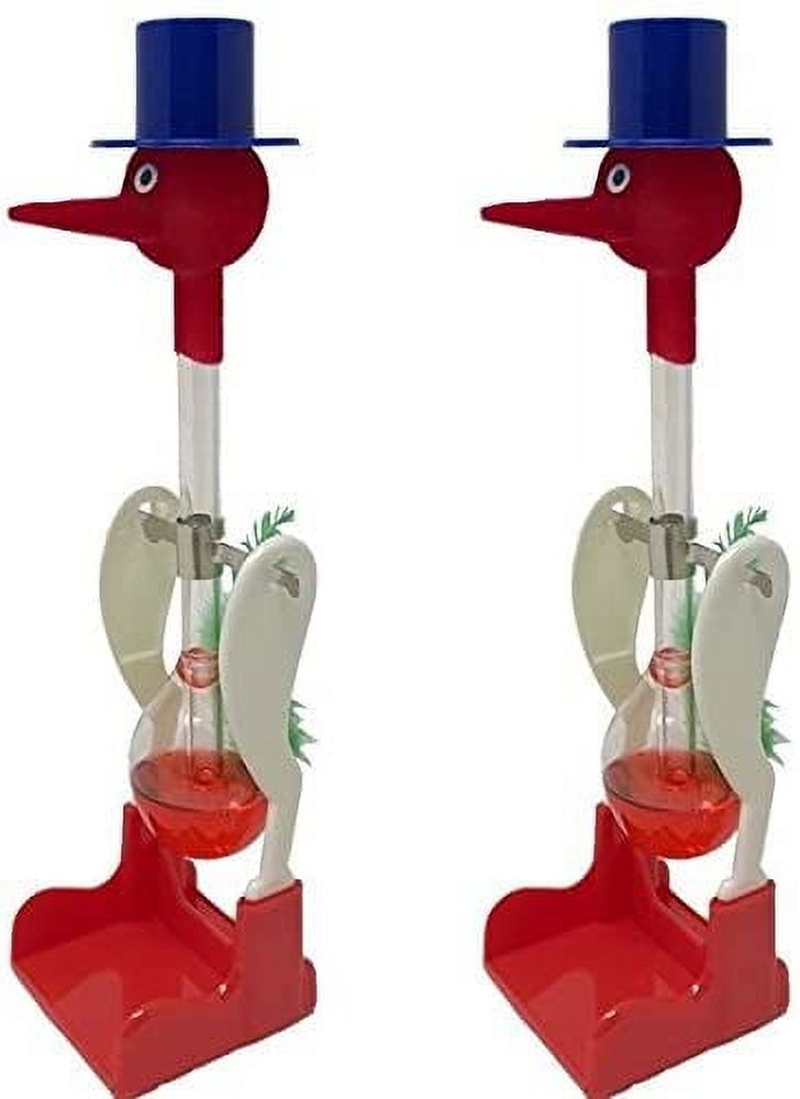 Drinking Bird Perpetual Motion (2 Pack) The Original Vintage Retro Magic Sippy Dipping Bird A Science Wonder Wholesale Bulk Set of 2-The Incredible Bird That Drinks Water - image 1 of 6