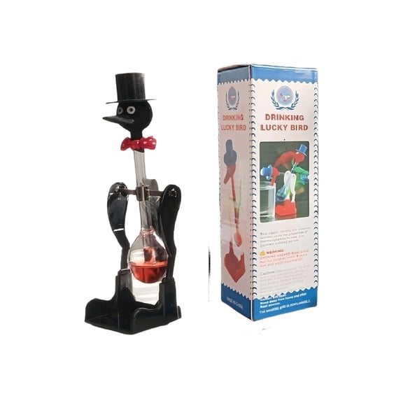 Drinking Bird Perpetual Motion The Original Vintage Retro Magic Sippy Dipping Bird A Science Wonder Wholesale Bulk-The Incredible Bird That Drinks Water Black