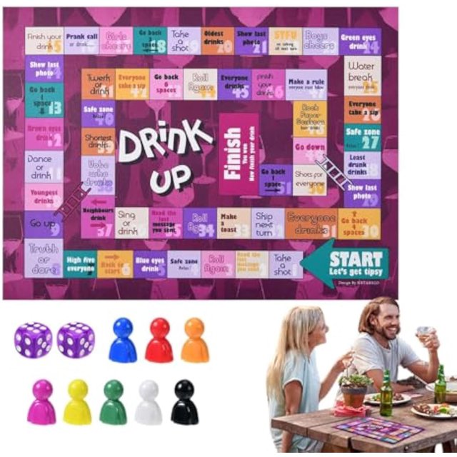 Drinking Board Game, Fun Drinking Games, Interactive Drinking Board