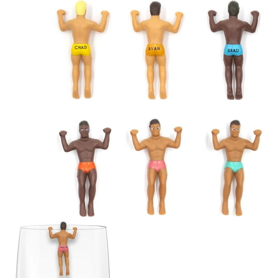 Drinking Buddies Drink Markers, Wine Glass Charms For Parties - Bachelorette, Girls' Nights, Family Get & More, Novelty Gifts (6 Count)