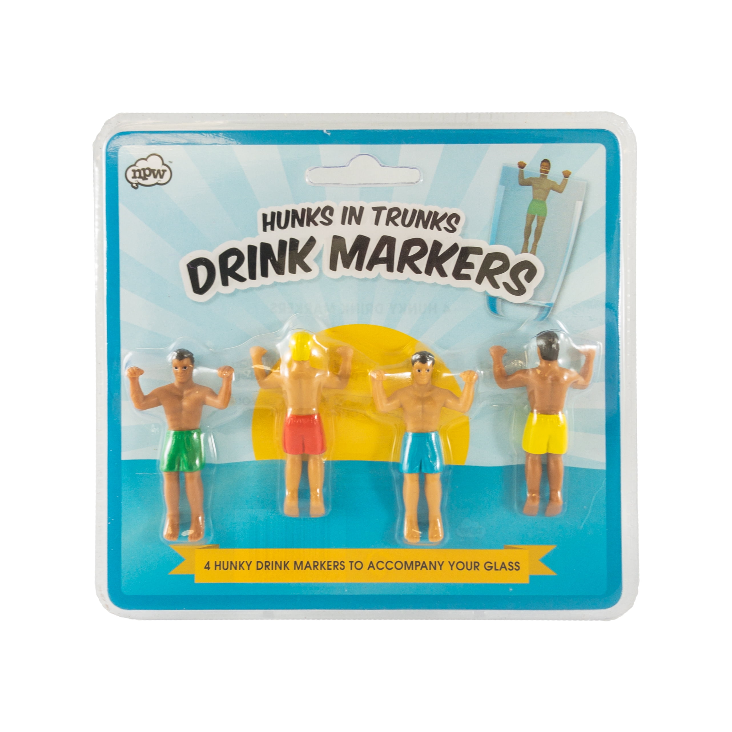 Drinking Buddies Hunks in Trunks Drink Markers