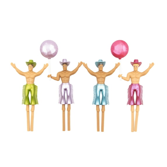 Drinking Buddies Hunky Cake Topper 4 Piece Set- Ideal for Birthday & Bachelorette Party Cake or Cupcake Decoration, Fun Party Decor Accessories