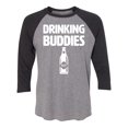 thumbnail image 1 of Drinking Buddies Unisex 3/4 Sleeve Baseball Raglan Tee, 1 of 2