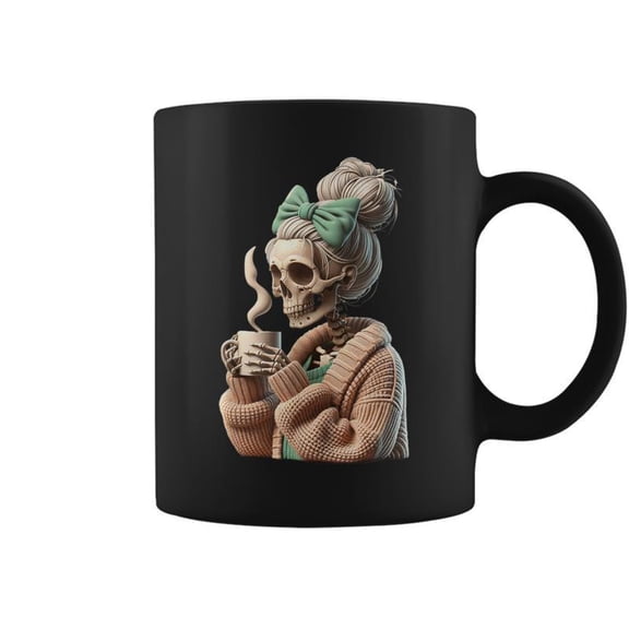 Drinking Coffee Skull Skeleton For Coffee Lover Coffee Mugs