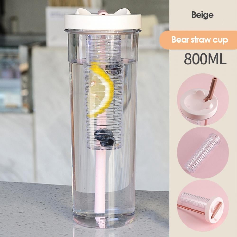 1pc 709ml/20oz Reusable Clear Water Cup With Lids And Straws, Double Walled  Leakproof Smoothie Coffee Cup, Suitable For Outdoor Sports, Fitness, Trave