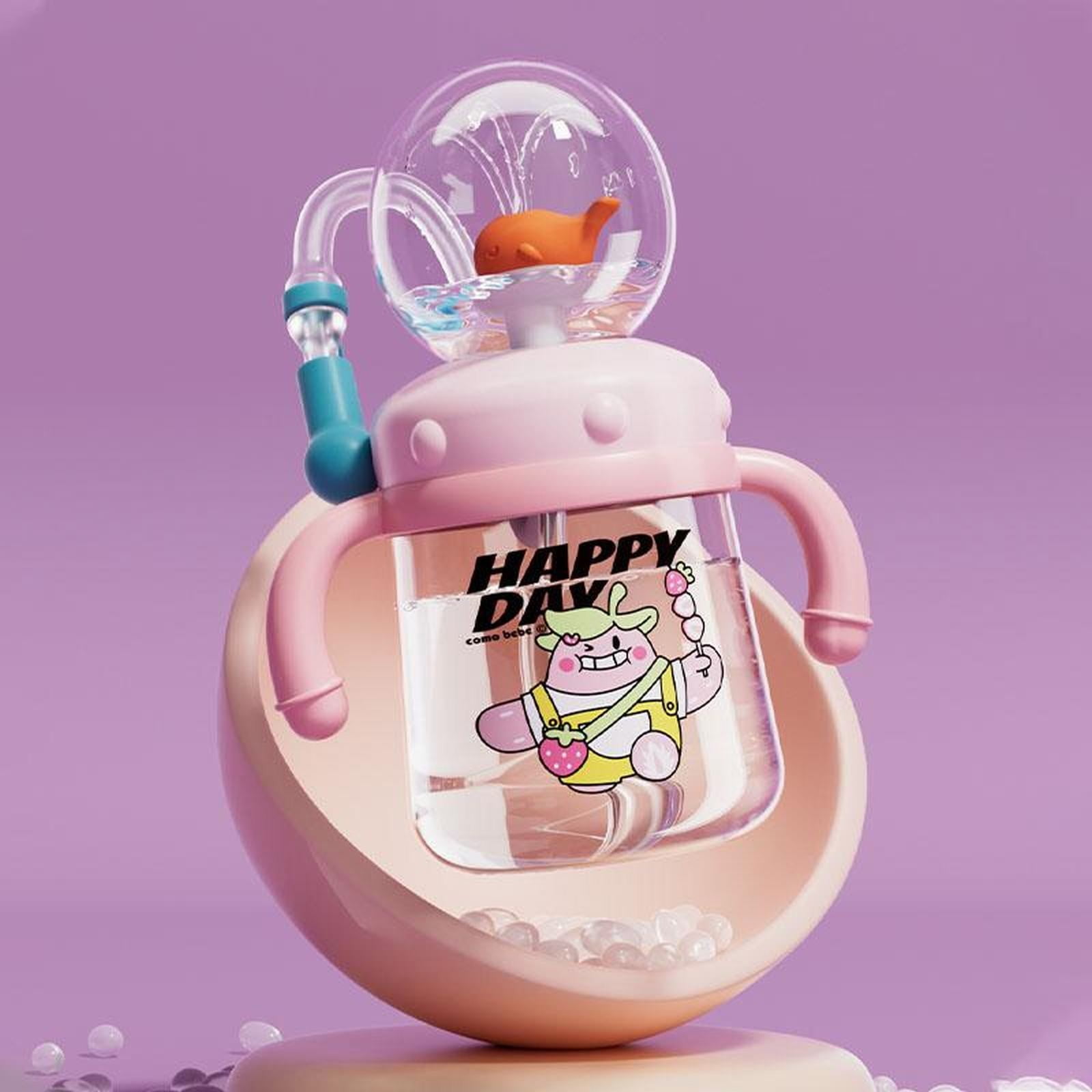 Drinking Cup With Squirt 2025 New Cute Cup Water Bottle Spray Sippy Cup Leak Proof Weighted Cup For Kids 220ml,Glass Water Bottle