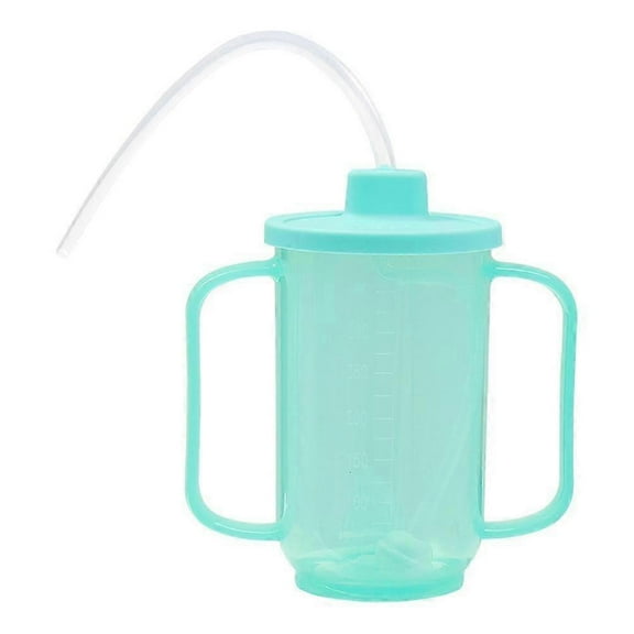 Drinking Cup with Straw Lid Disabled Patient Drinking Straw Mug Leak-proof Straw Bottle