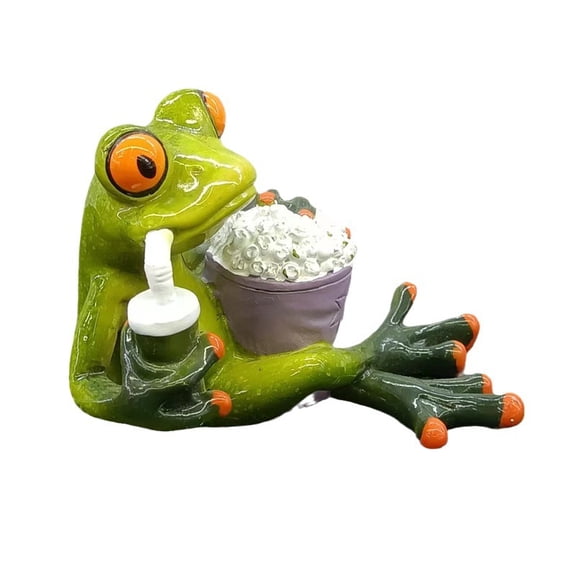 Drinking Frog Ornament, Resin Statue for Halloween Christmas Holiday Gifts, Resin Collectible Tabletop Decoration,Green