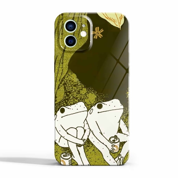 Drinking Frogs Case for iPhone 12,Aesthetic Art Design Full Cover Protective Case