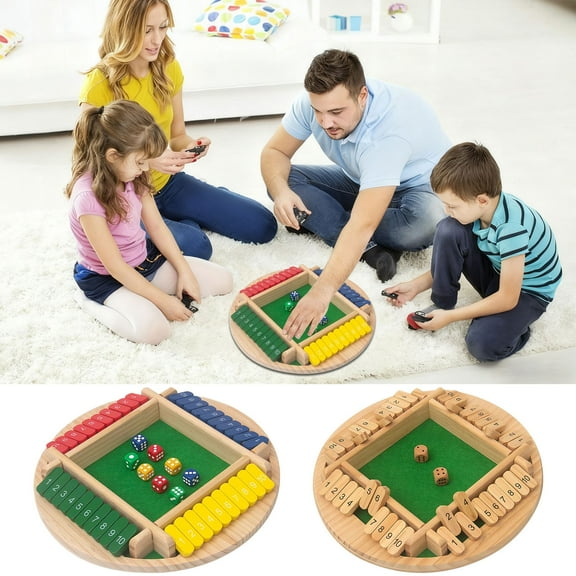 Drinking Game under $5! Cagogo Digital Four-Sided Card Flipping Table Game, Drinking Game Props Party Casual Game, Solid Wood Drinking Party Game, Social Icebreaker Game