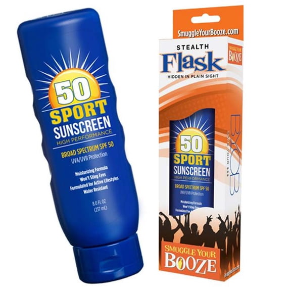 Drinking Games 37320 Fake Sunscreen SPF 50 Hard Hidden Flask Set