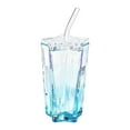 thumbnail image 1 of Drinking Glass Tumbler Star Shaped Trendy Glass Material for Office Home Coffee Milk Tea Water Use, 1 of 9