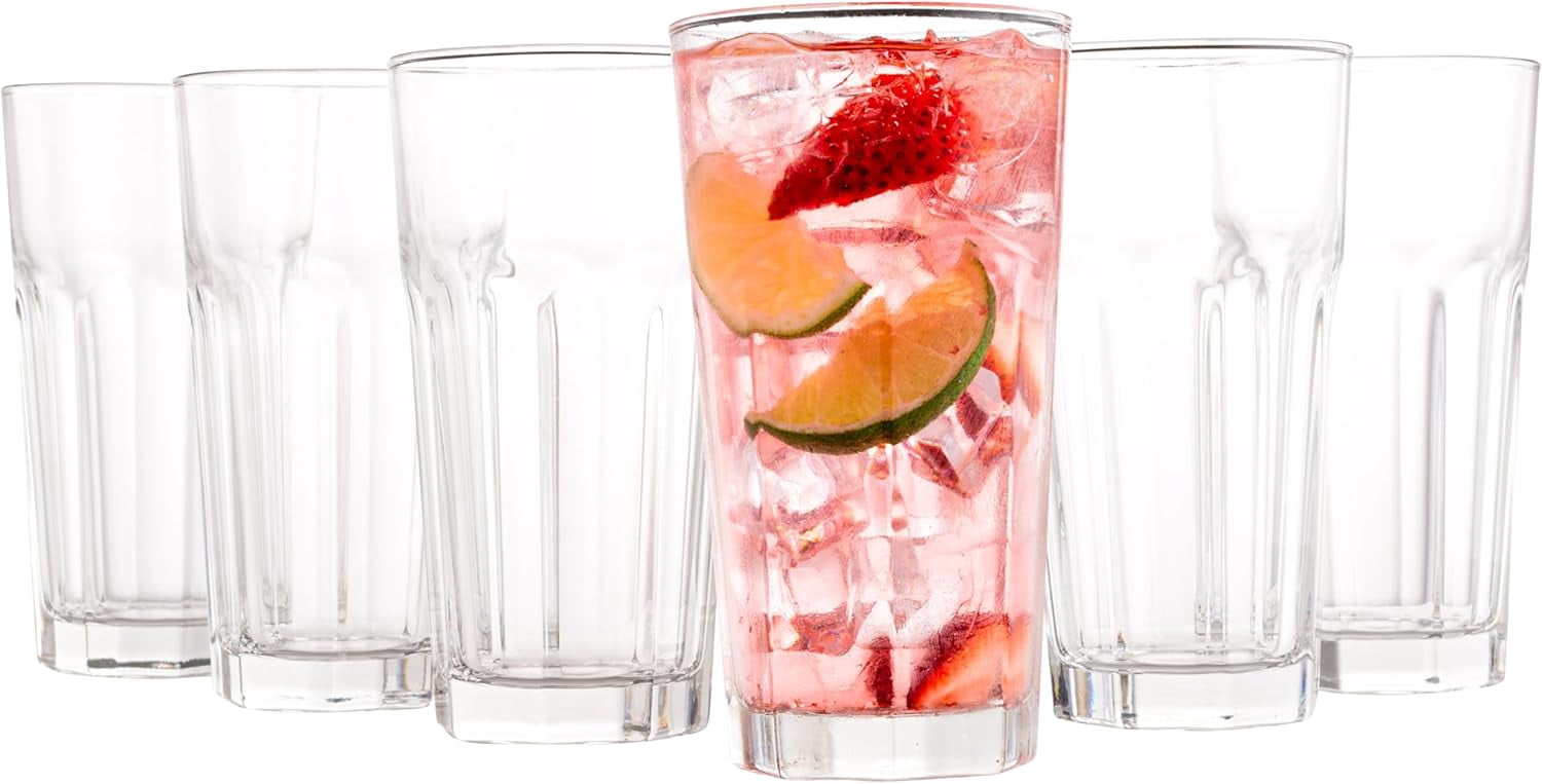 Drinking Glasses, 11 Ounce Glass Cups, Durable Glasses Drinking Set of ...
