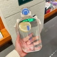 thumbnail image 1 of Drinking Glasses 24 Oz Flat Water Bottle Travel Flask Portable Square Water Bottle Leakproof Slim Water Bottles For Purse Travel Sports, 1 of 7